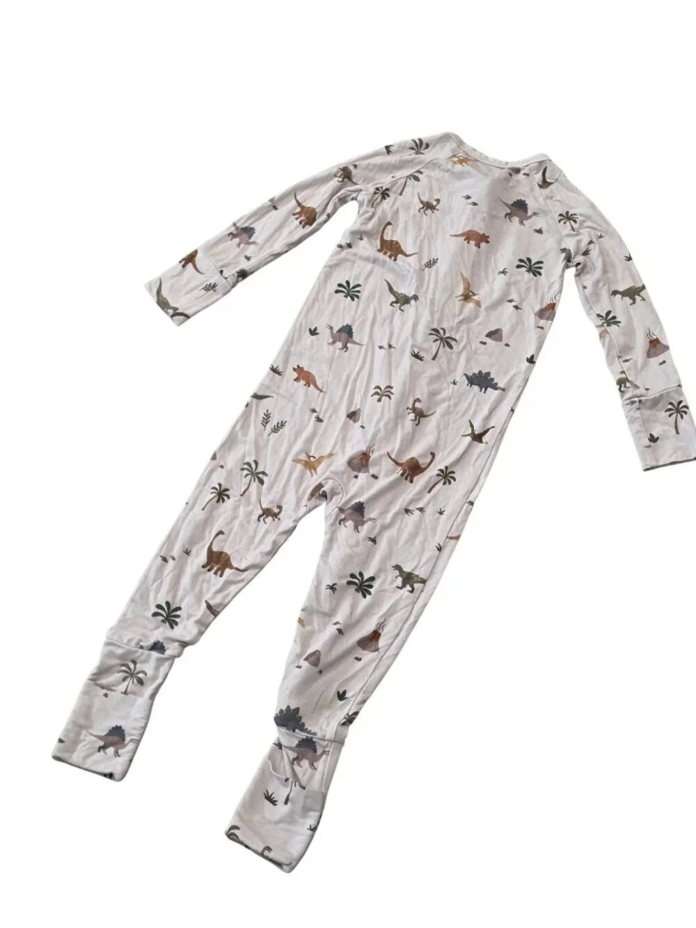 Brave Little Ones Dinosaur Baby Pajamas 12-18M Bamboo Soft Stretchy Zip flip fee